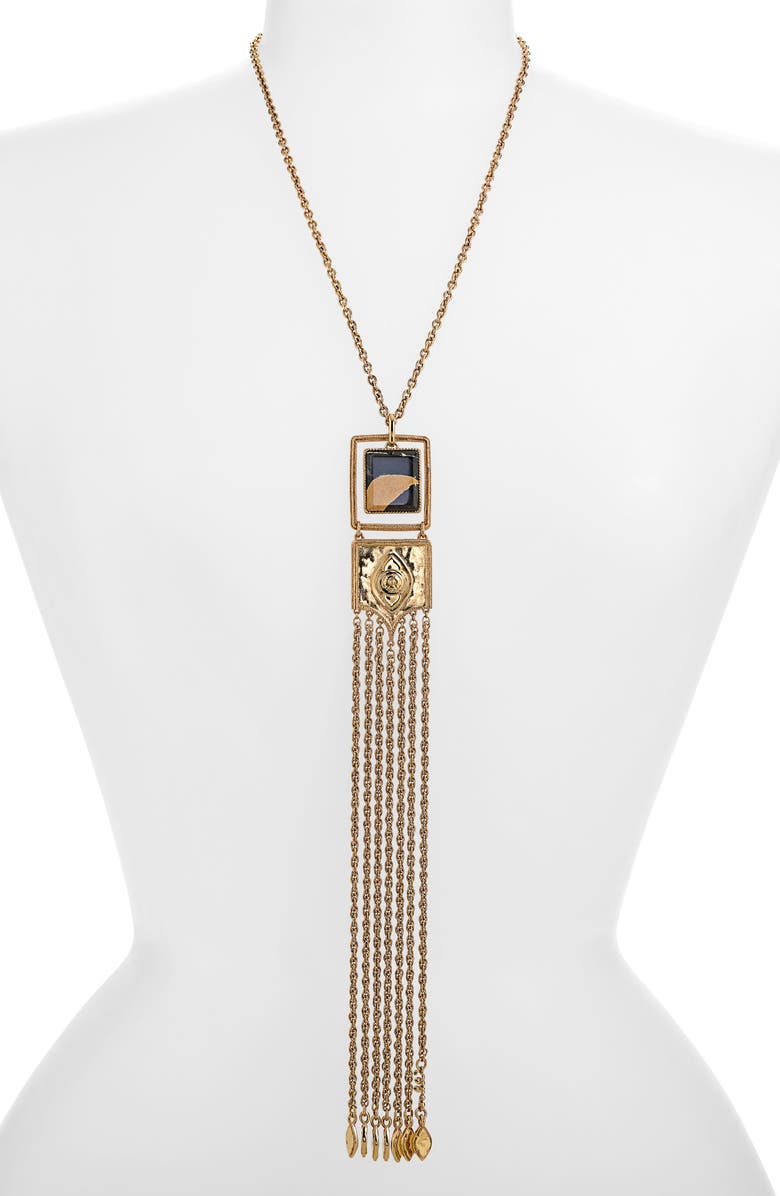 Chloé Amulet Necklace, Alternate, color, Gold And Black
