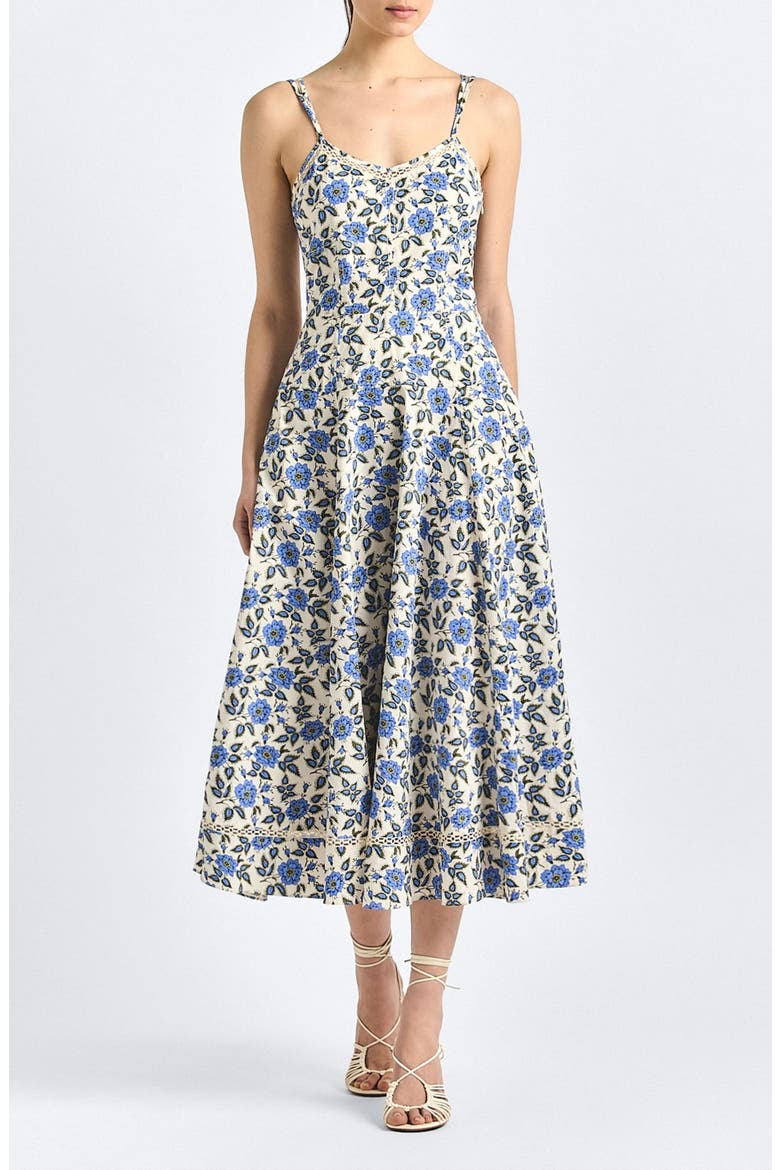 Adair Print Sleeveless Midi Dress, Alternate, color, BLUE BELL FLORAL