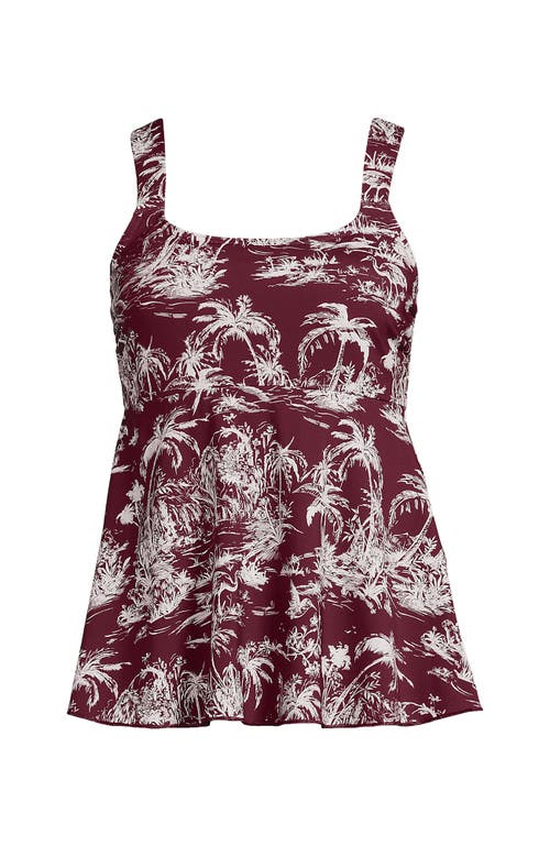 LANDS' END LANDS' END ADJUSTABLE SCOOP NECK FLUTTER TANKINI TOP