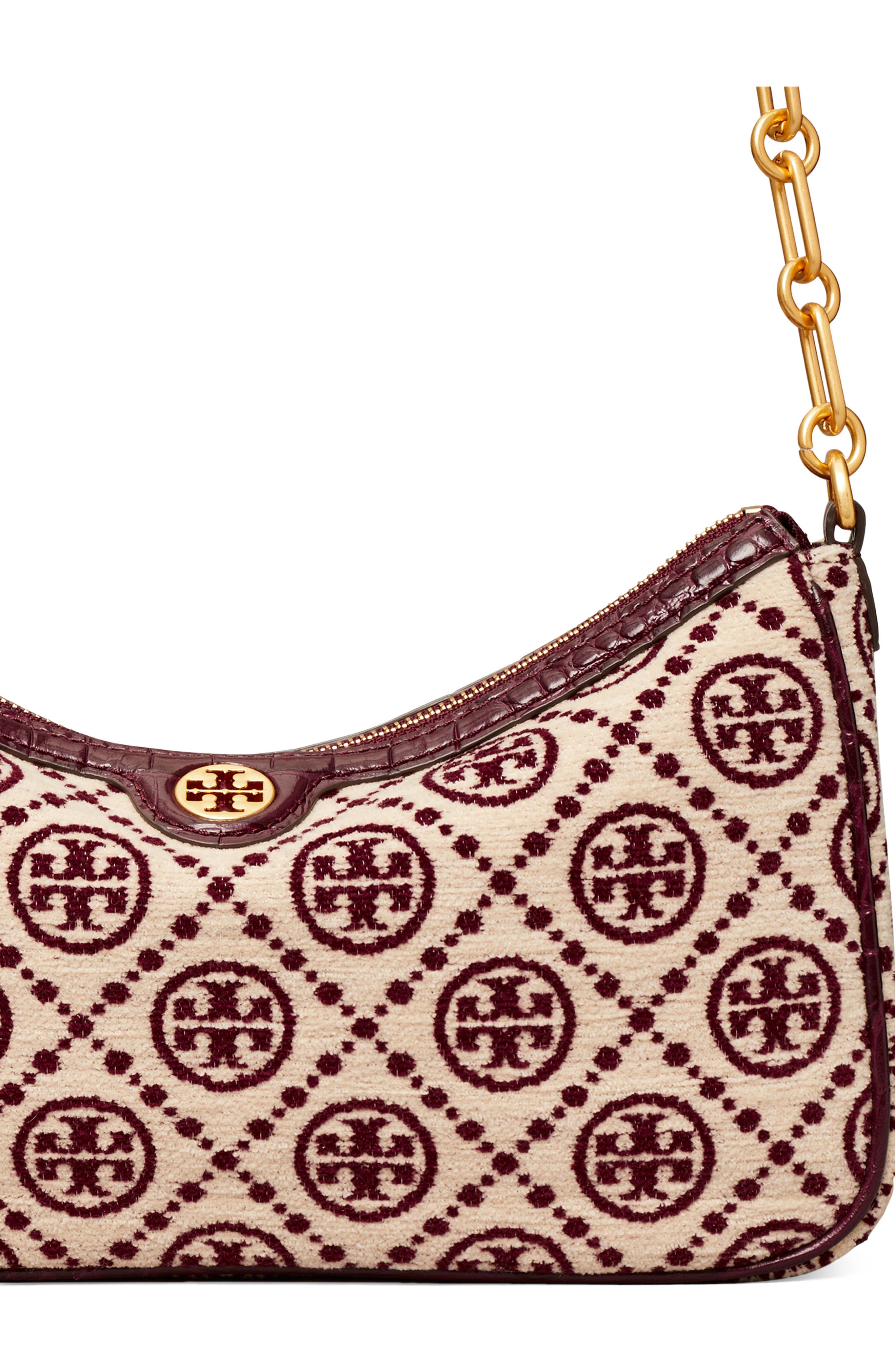 Tory Burch T Monogram Chenille Studio Shoulder Bag, Alternate, color, 
