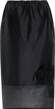 Cecilie Bahnsen Bria Embroidered Bow Silk Blend Organza Skirt