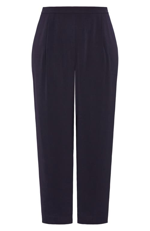 City Chic Brigitta Pull-on Wide Leg Pants In Navy