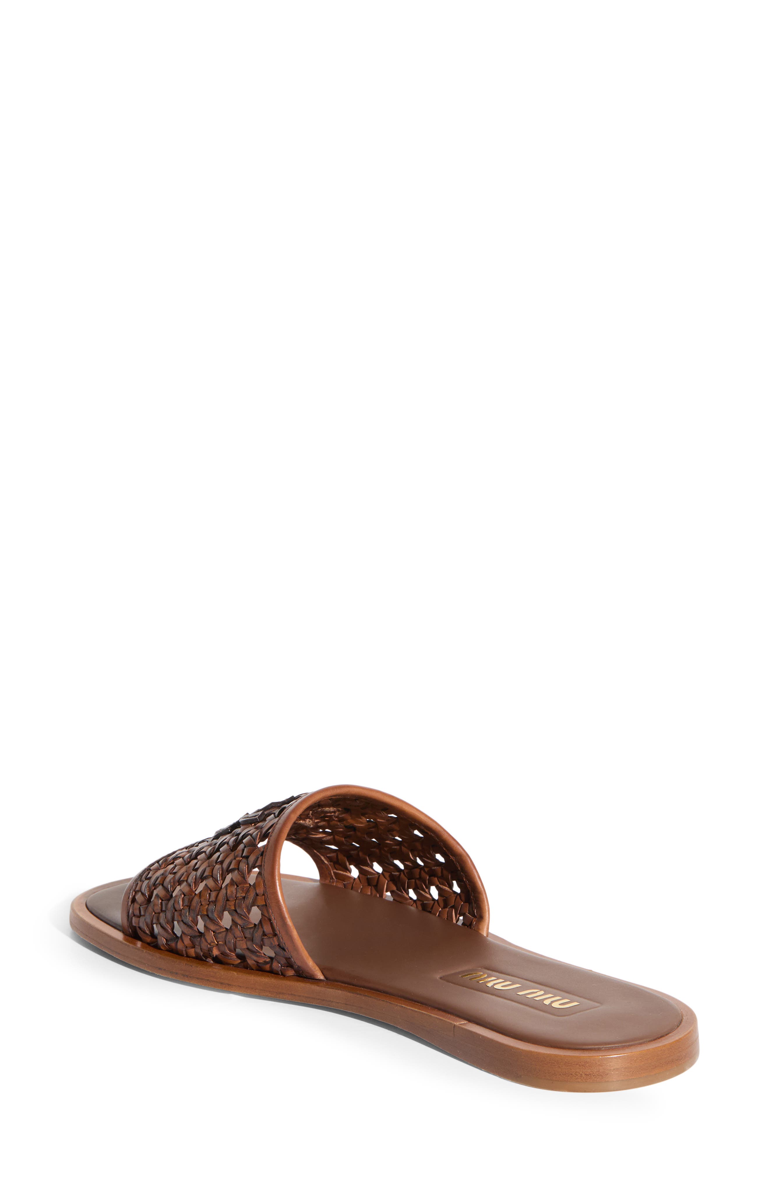 Miu Miu Woven Slide Sandal, Alternate, color, 