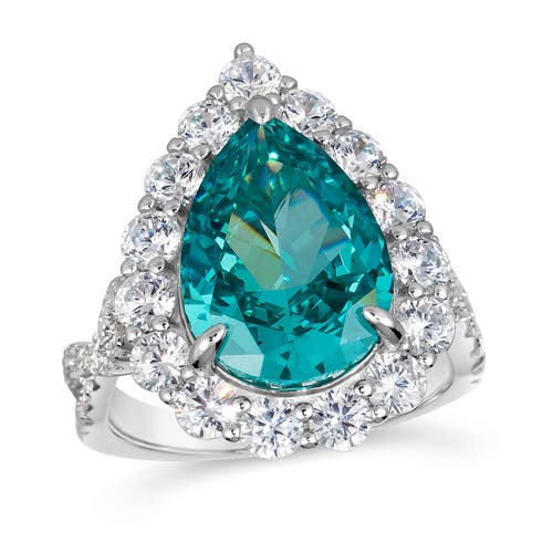 Anna Zuckerman Gia Pear Shaped Cocktail Ring In Paraiba Crystalline