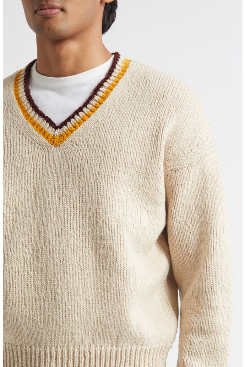 College Wool & Cashmere V-Neck Sweater, Alternate, color, IVORY