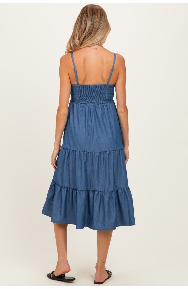 PinkBlush Tiered Sleeveless Midi Dress, Alternate, color, Denim
