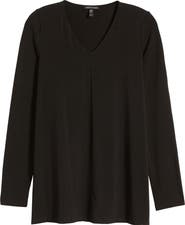Eileen Fisher Long Sleeve V-Neck Tunic Top