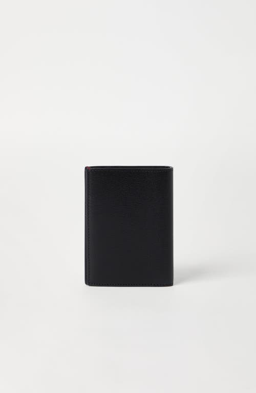 Brunello Cucinelli Capretta Passport Holder In Black