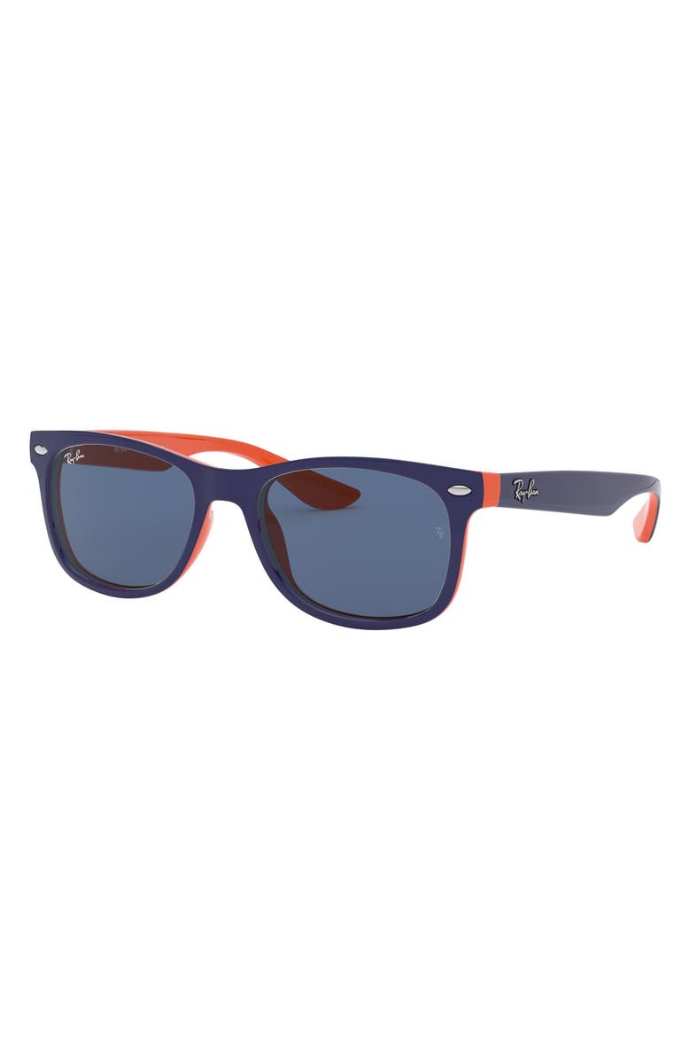 Ray-Ban Junior 47mm Wayfarer Sunglasses, Alternate, color, Blue/ Orange/ Blue