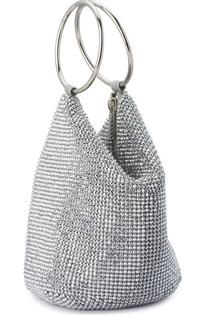 Olga Berg Ellie Crystal Mesh Bag, Alternate, color, Silver