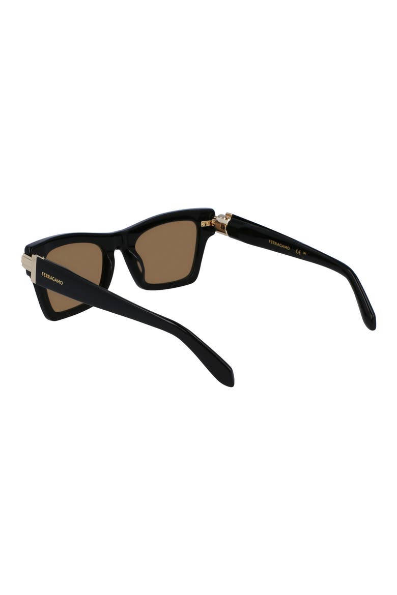 Prisma 52mm Rectangular Sunglasses, Alternate, color, BLACK/ GOLD