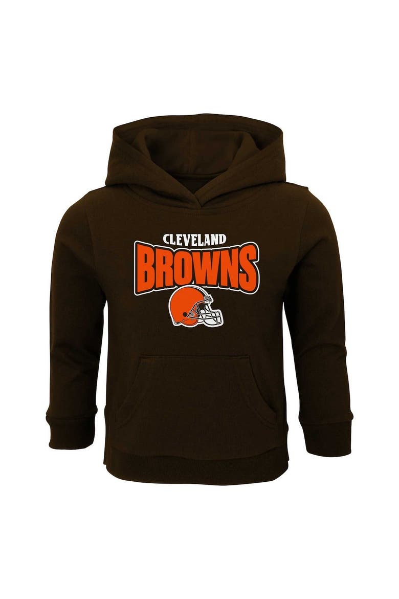 Toddler Brown Cleveland Browns Draft Pick Pullover Hoodie, Main, color, Brown