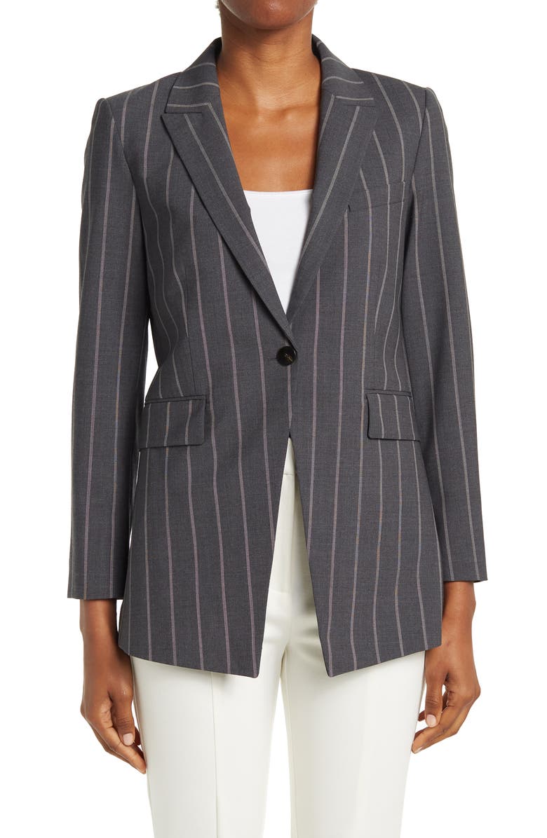 Theory Trace Pinstripe Notch Lapel Blazer, Alternate, color, 