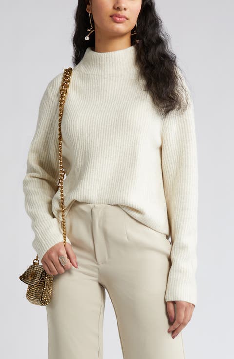 Rib Funnel Neck Sweater
