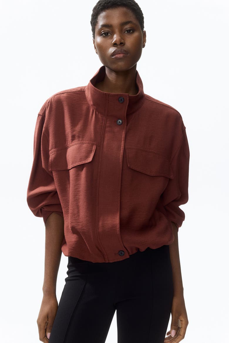 Funnel-collar Jacket, Alternate, color, Rust brown