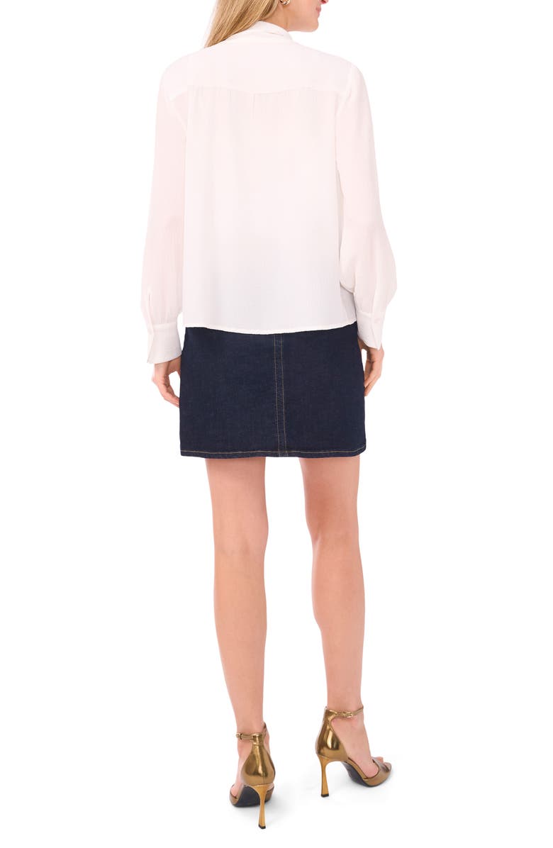 Vince Camuto Tie Neck Crepe Pintuck Blouse, Alternate, color, New Ivory