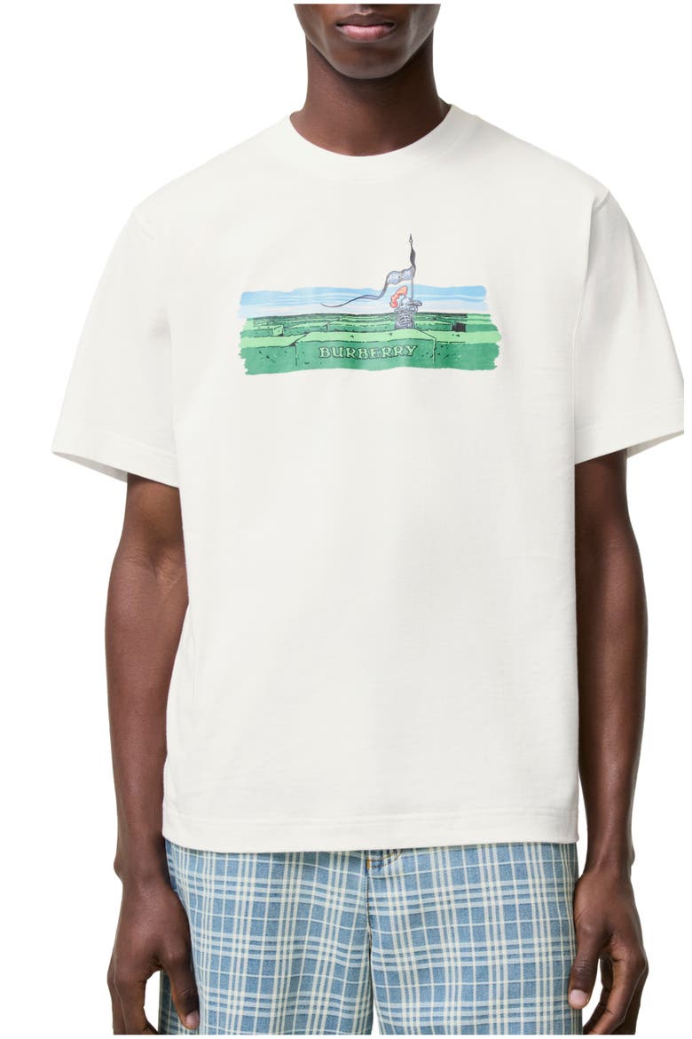 Maze Cotton T-shirt, Main, color, Chalk white