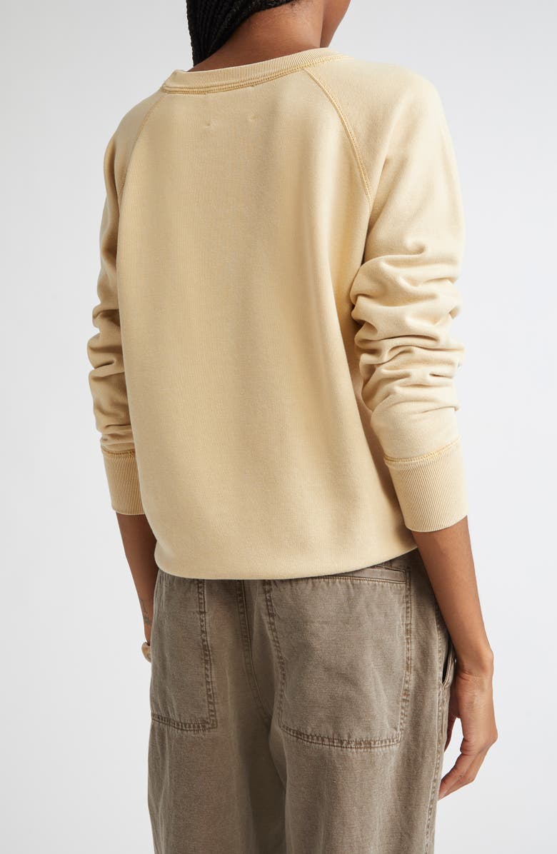 Isabel Marant Étoile Millyny Flocked Logo Fleece Sweatshirt, Alternate, color, Light Ochre