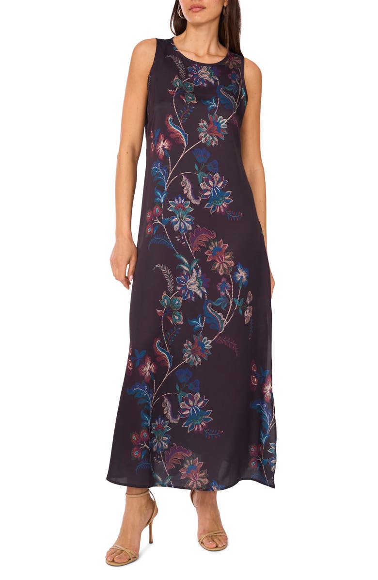 Vince Camuto Print Sleeveless Maxi Dress, Alternate, color, Purple Dusk