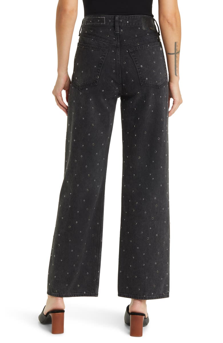 rag & bone Logan Embellished Wide Leg Jeans, Alternate, color, 