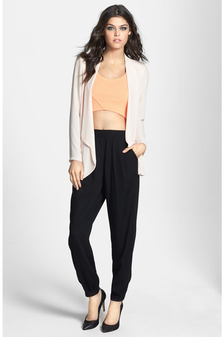 ASTR Drape Front Blazer, Alternate, color, PALE PINK