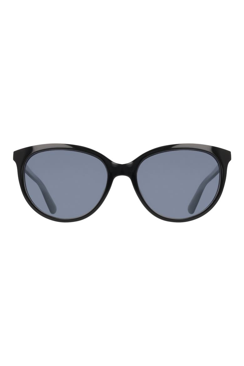 58mm Oval Sunglasses, Main, color, BLACK