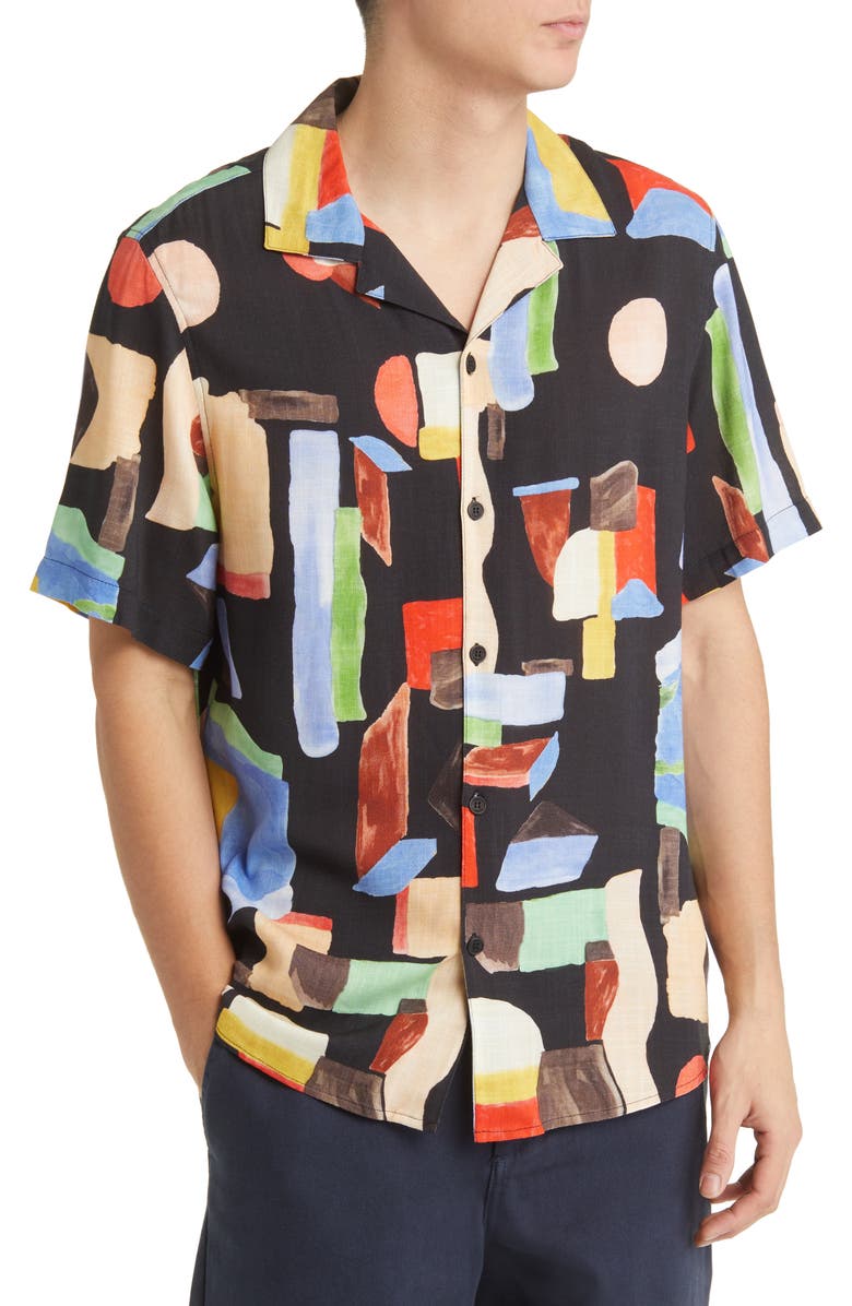 Wax London Didcot Pablo Short Sleeve Camp Shirt, Main, color, 