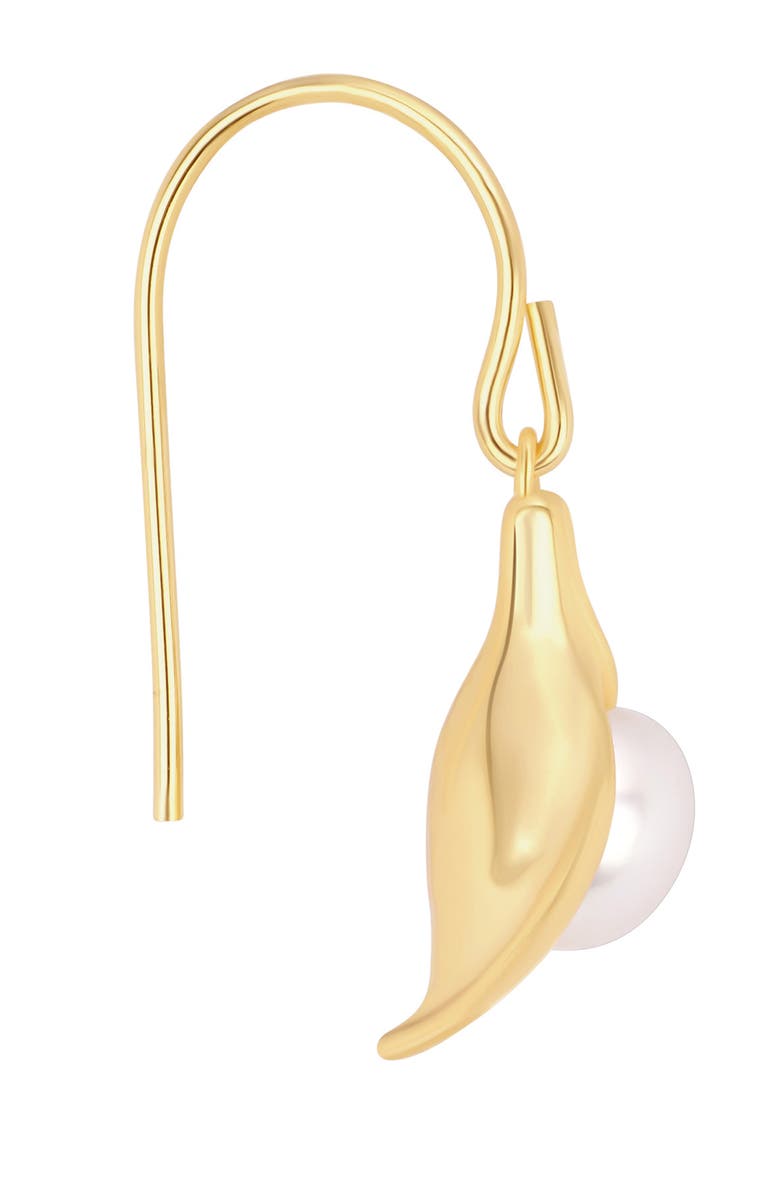 ATHRA LUXE Modern Muse Faux Pearl Drop Earrings, Alternate, color, Gold