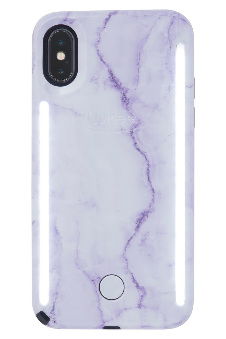 Duo LED Lighted iPhone X/Xs, XR & X Max Case, Main, color, LAVENDER MARBLE