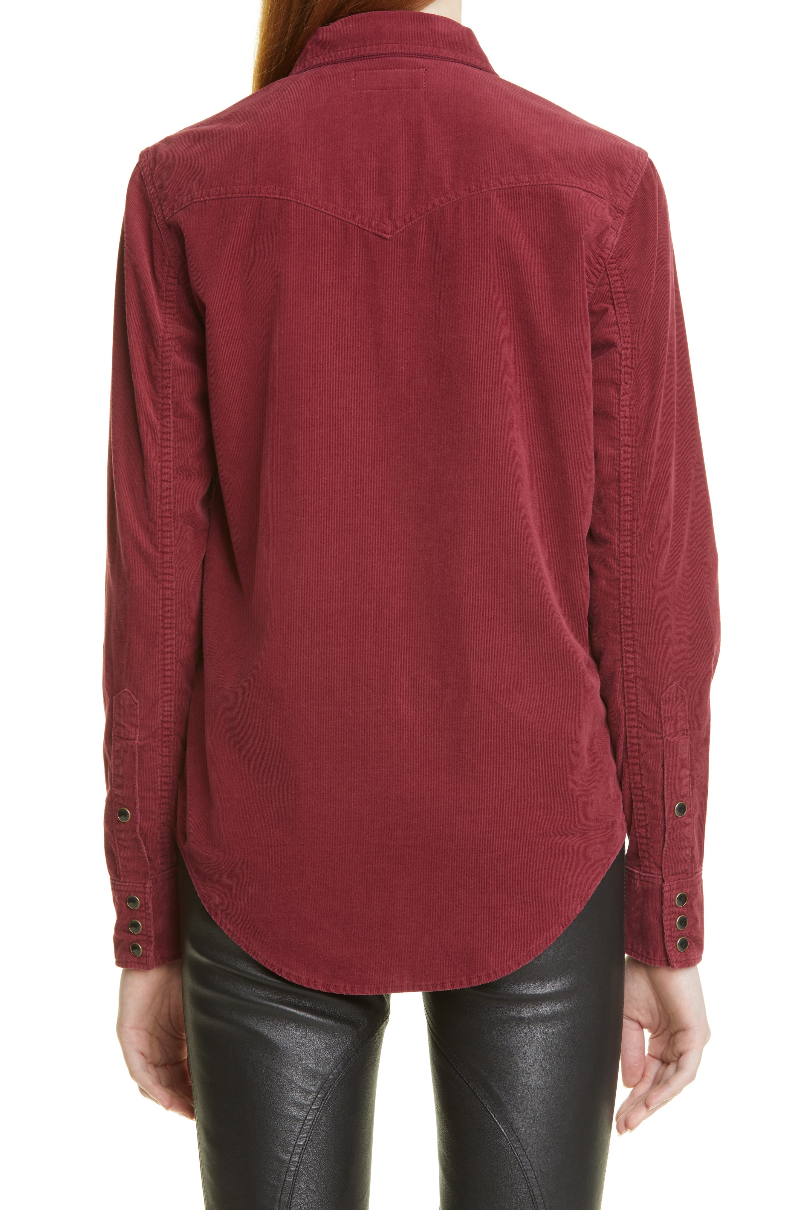 Saint Laurent Cotton Corduroy Western Shirt (Women) | Nordstrom