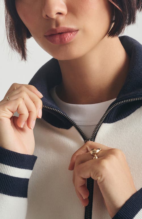 Brooklyn Industries Half Zip Sweater In White