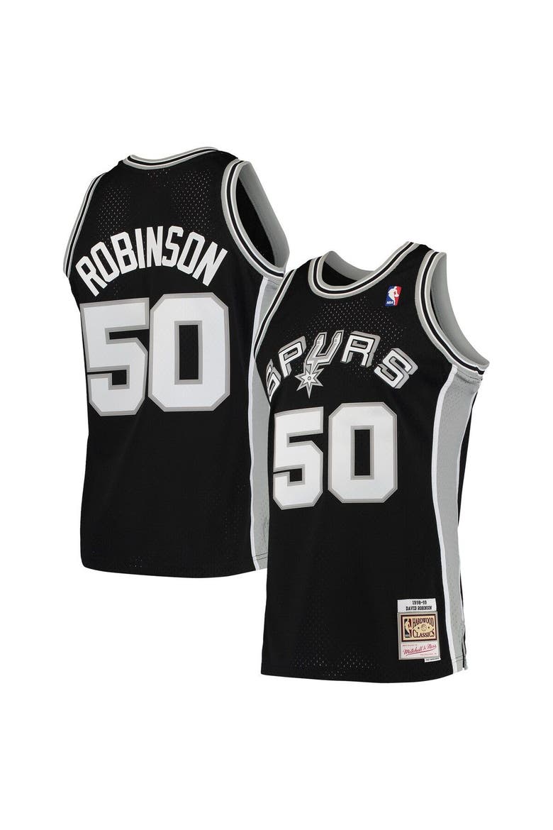 Men's Mitchell & Ness David Robinson Black San Antonio Spurs 1991/92 Hardwood Classics Swingman Jersey, Alternate, color, Black