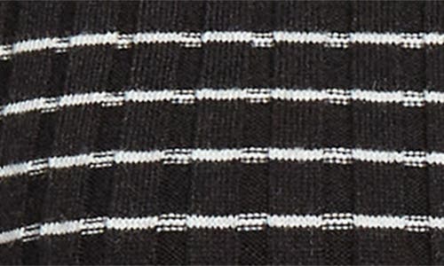 Emporio Armani Stripe Rib Collared Cardigan In Black