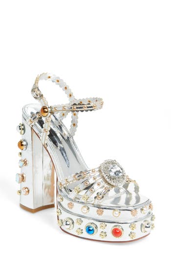 Azalea Wang Lola Ankle Strap Platform Sandal In Multi