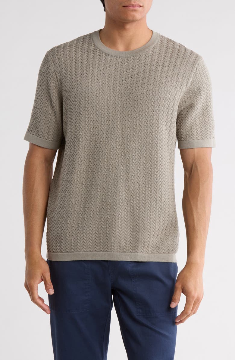 INDUSTRY REPUBLIC CLOTHING Textured Short Sleeve Sweater, Main, color, 