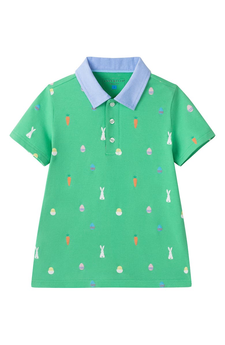 Andy & Evan Kids' Polo Shirt & Shorts Set, Alternate, color, Green Easter