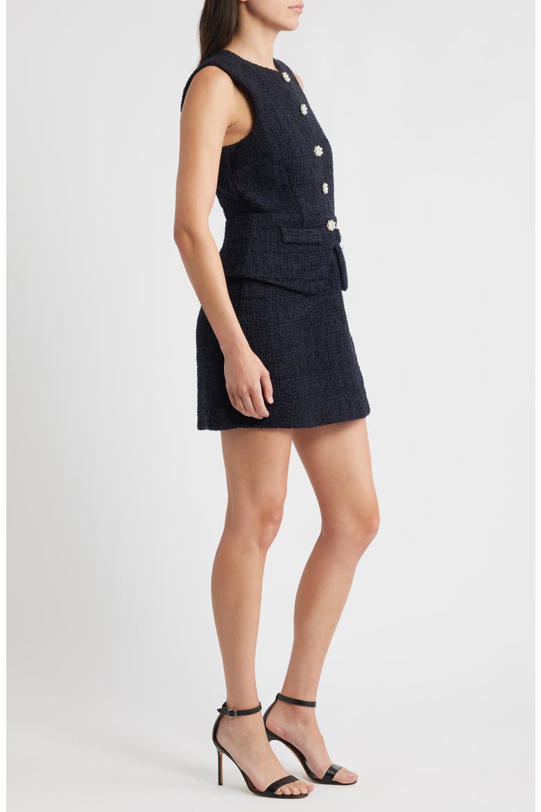 Tabby Tweed Minidress, Alternate, color, NAVY