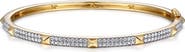 Gabriel & Co. 14K Gold Diamond Pavé Bangle with Pyramid Stations