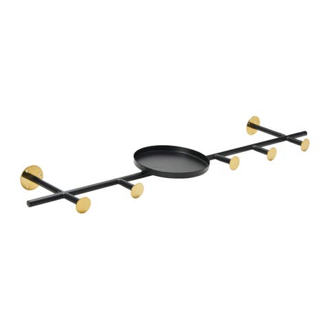 Metal Wall Hook with 1 Shelf & 5 Hooks