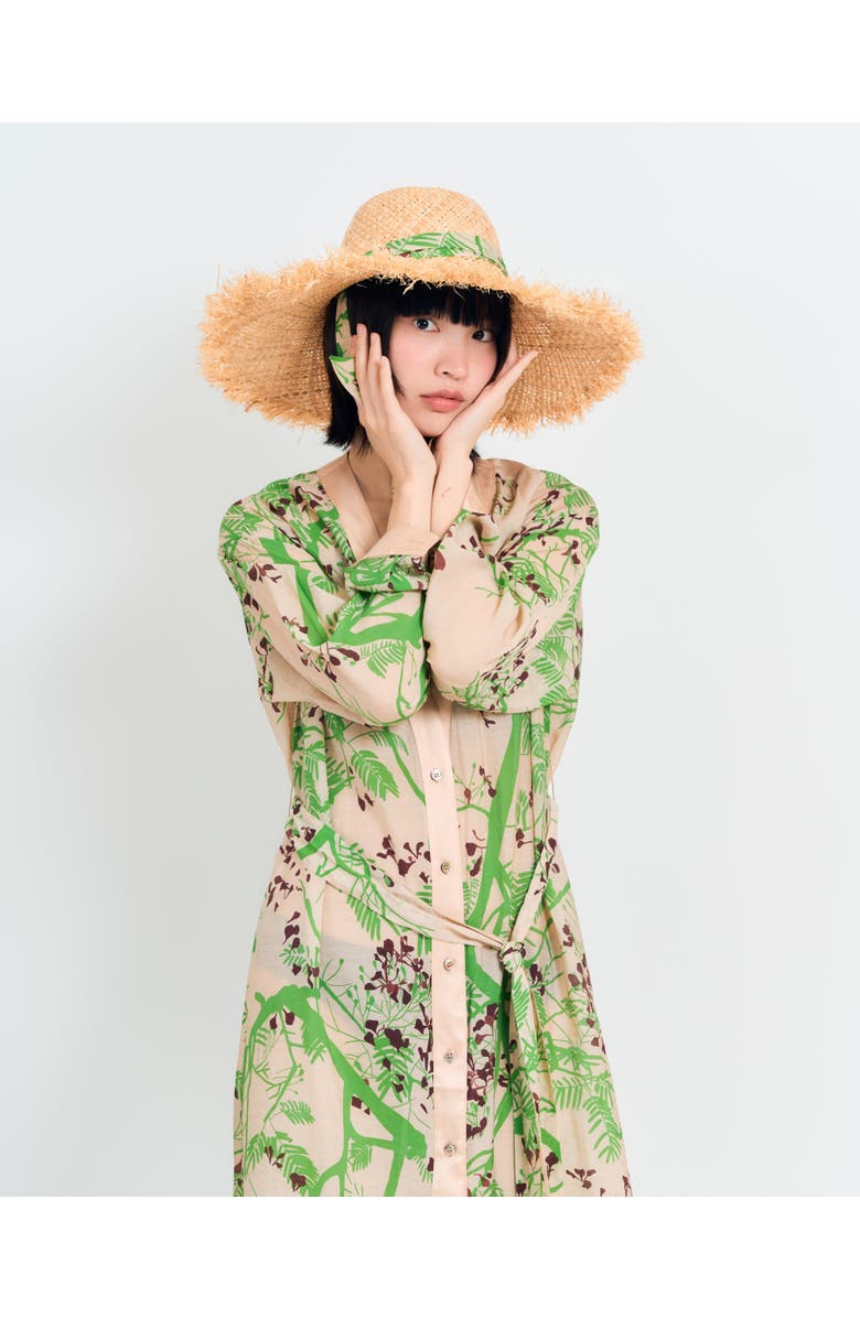 Lost Pattern NYC "Coco Dream" Belted Kaftan Dress, Alternate, color, Green