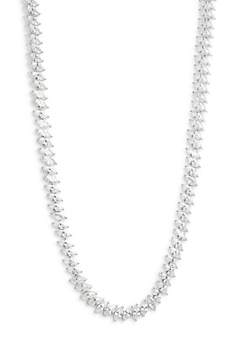 Marquise Cubic Zirconia Eternity Necklace