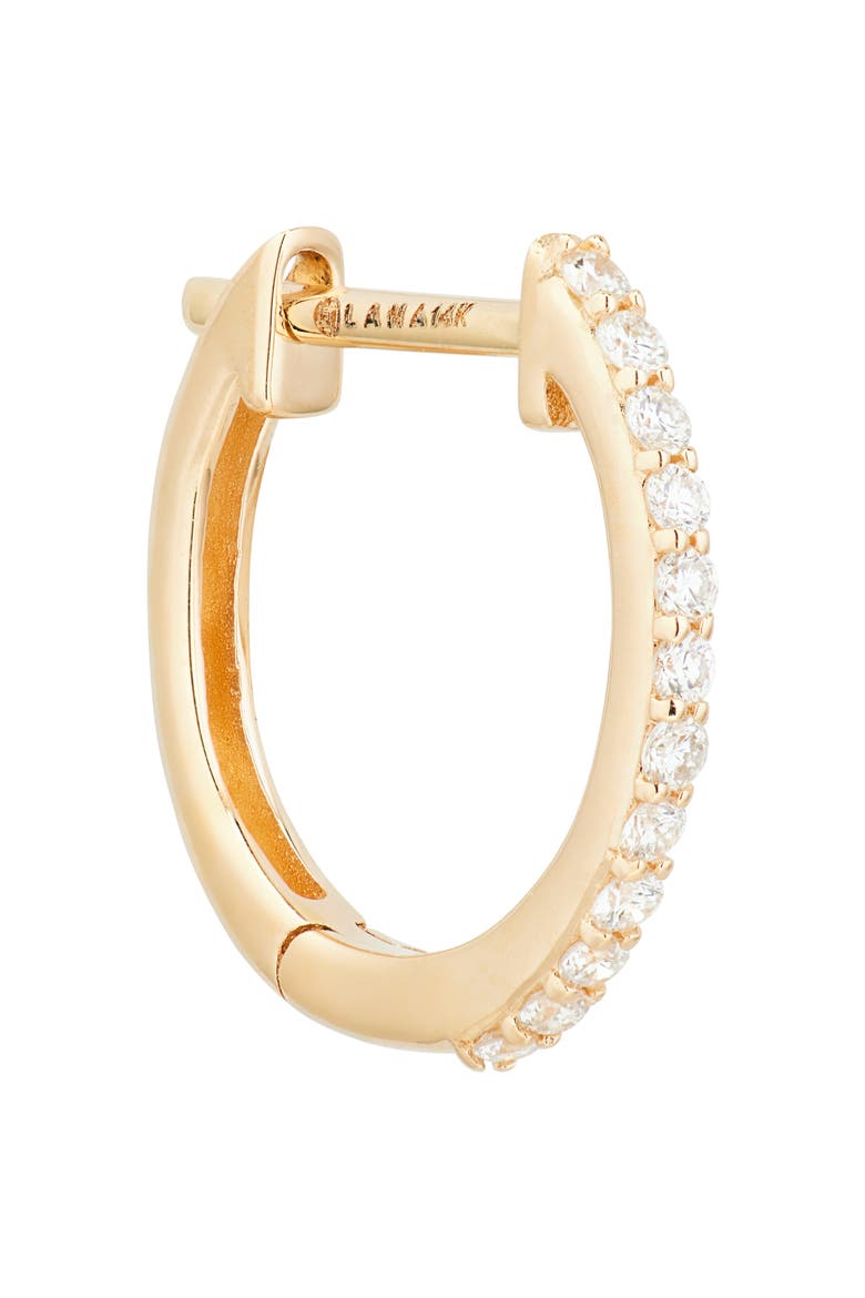 14K Gold Mini Diamond Huggie Hoop Earrings, Alternate, color, YELLOW