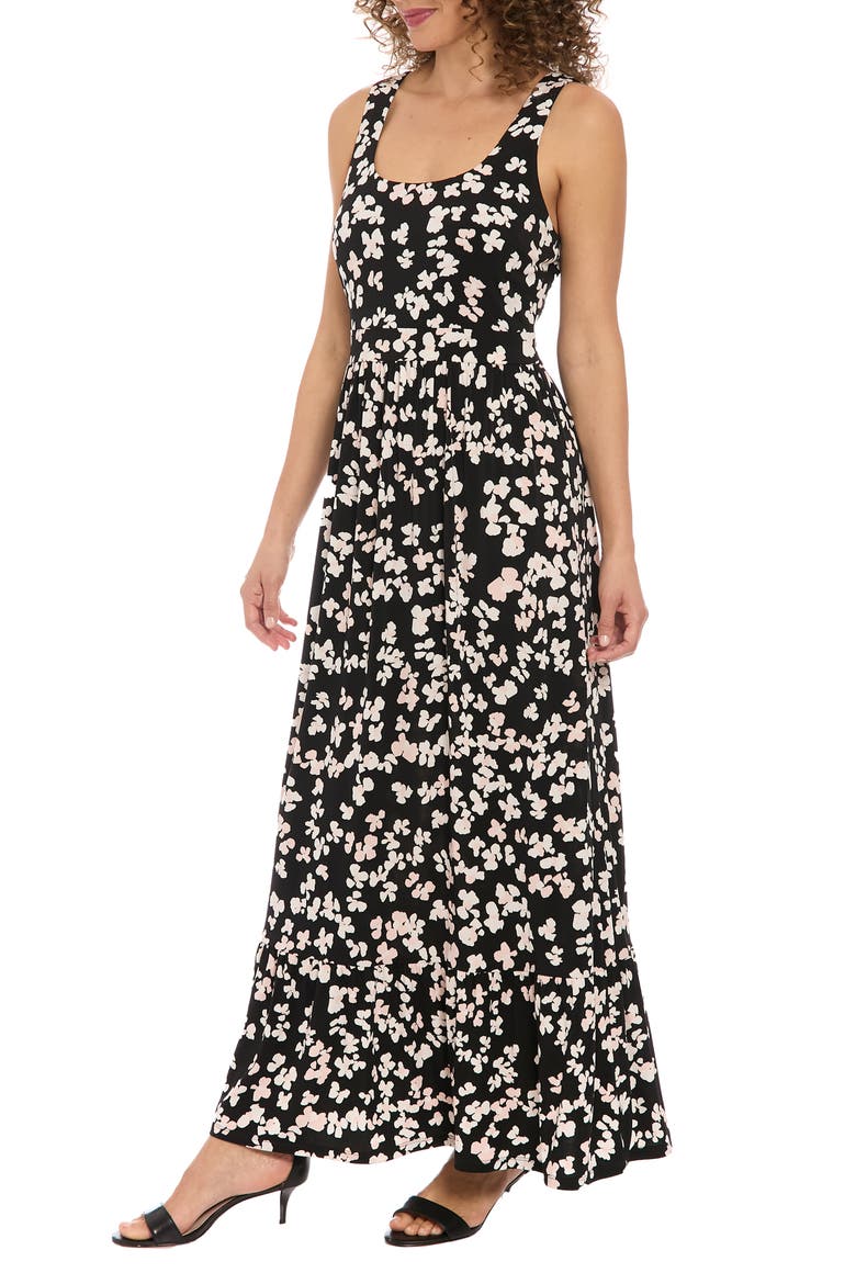 Floral Maxi Dress, Alternate, color, BLACK/ CREAM