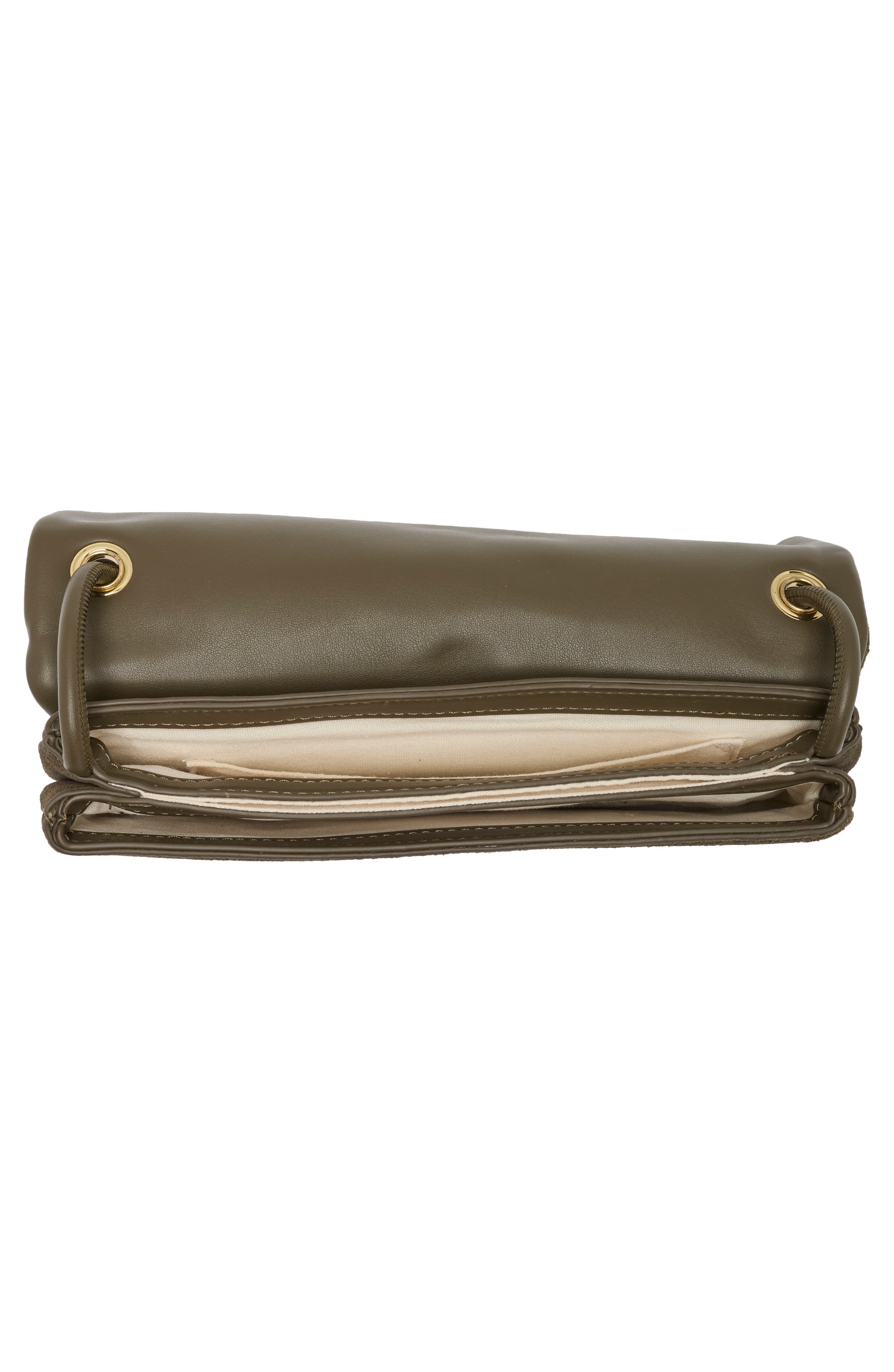 Suede Flap Shoulder Bag, Alternate, color, OLIVE SUEDE