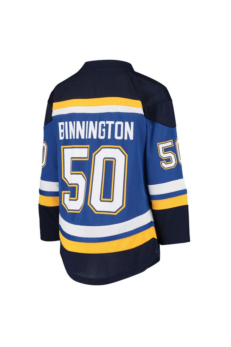 Youth Jordan Binnington Blue St. Louis Blues Home Replica Player Jersey, Alternate, color, Blue