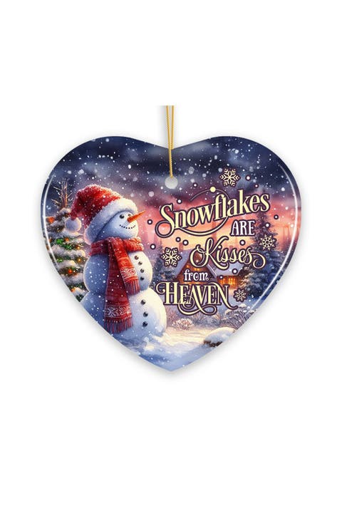 Kisses From Heaven Lantern Snowman Heart Ornament