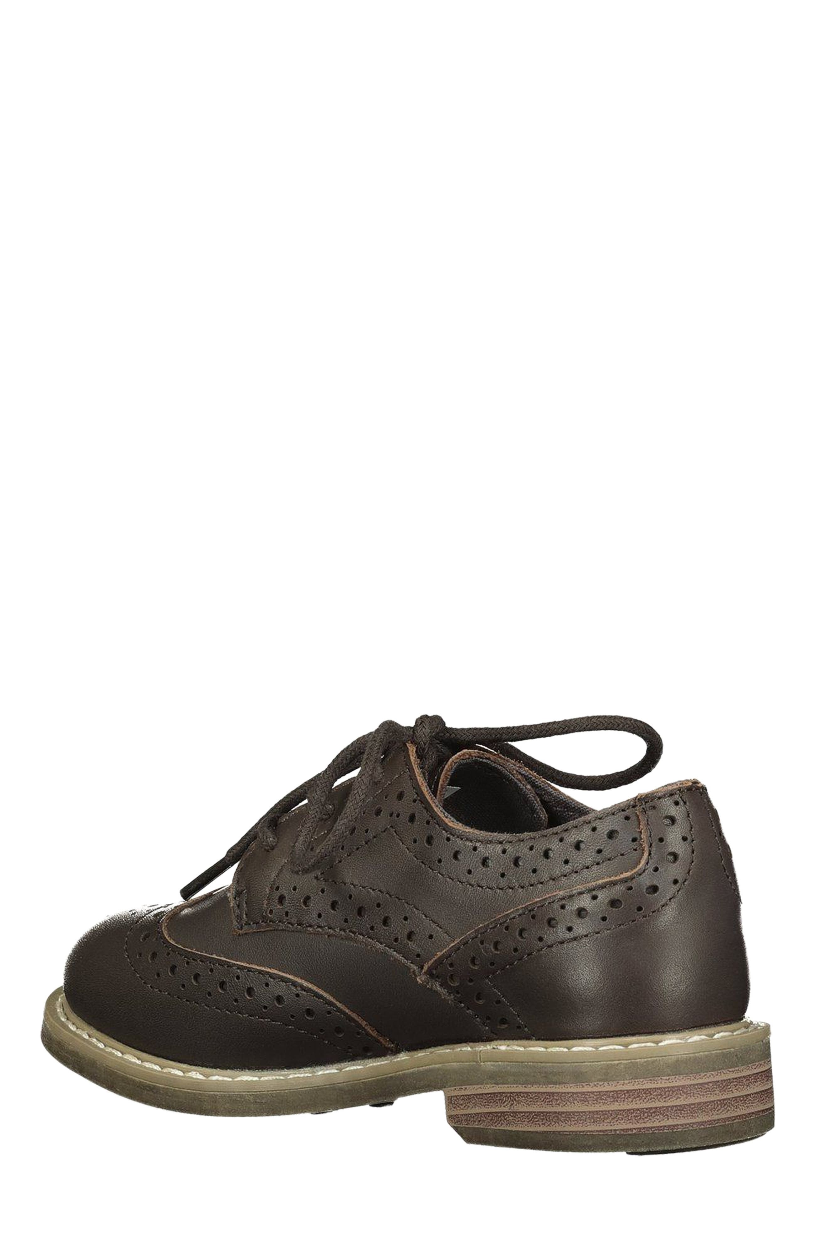 Hope & Henry Boys Leather Wingtip Oxford, Brown, Alternate, color, Brown