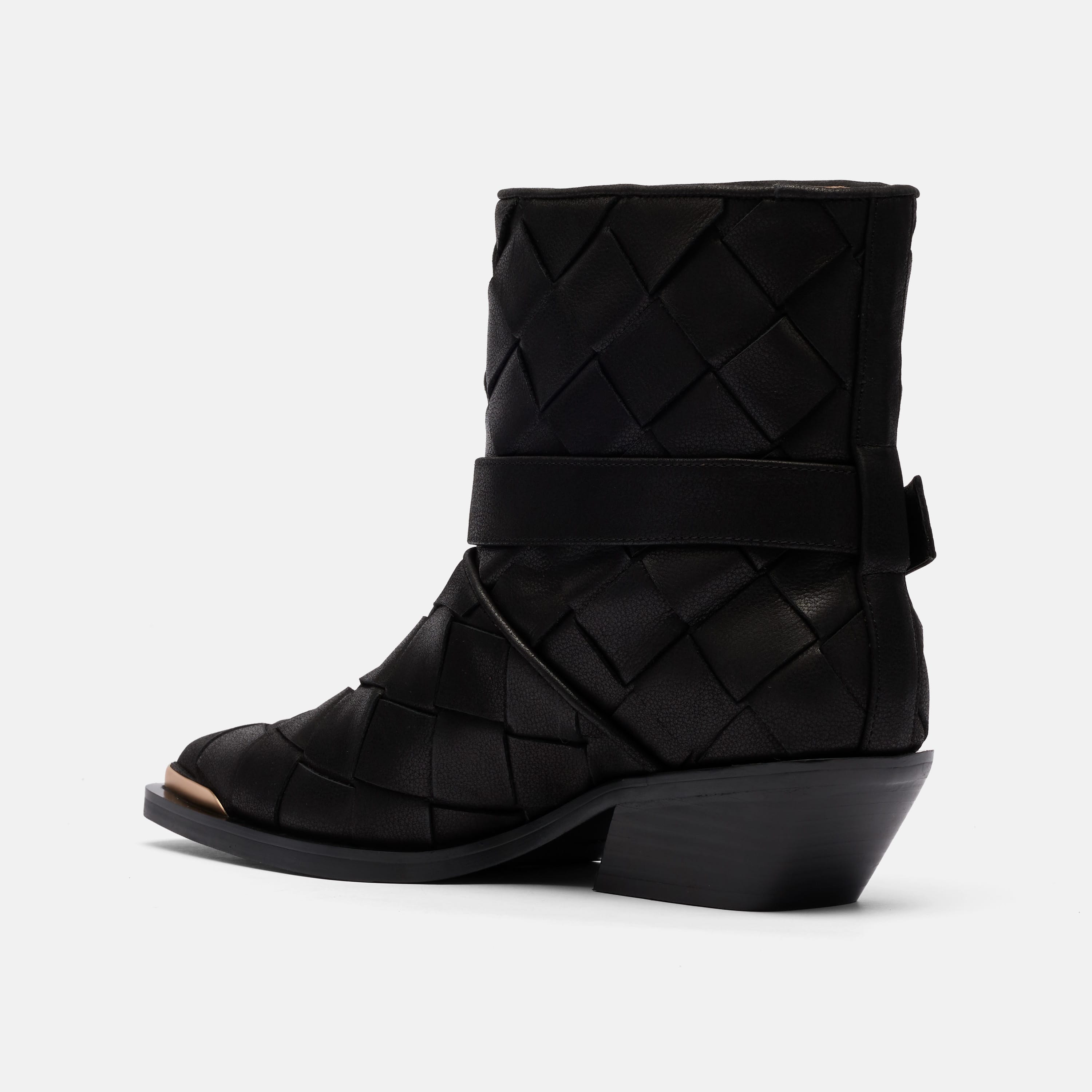 Cassidy Woven Harness Ankle Boot, Alternate, color, Black Woven