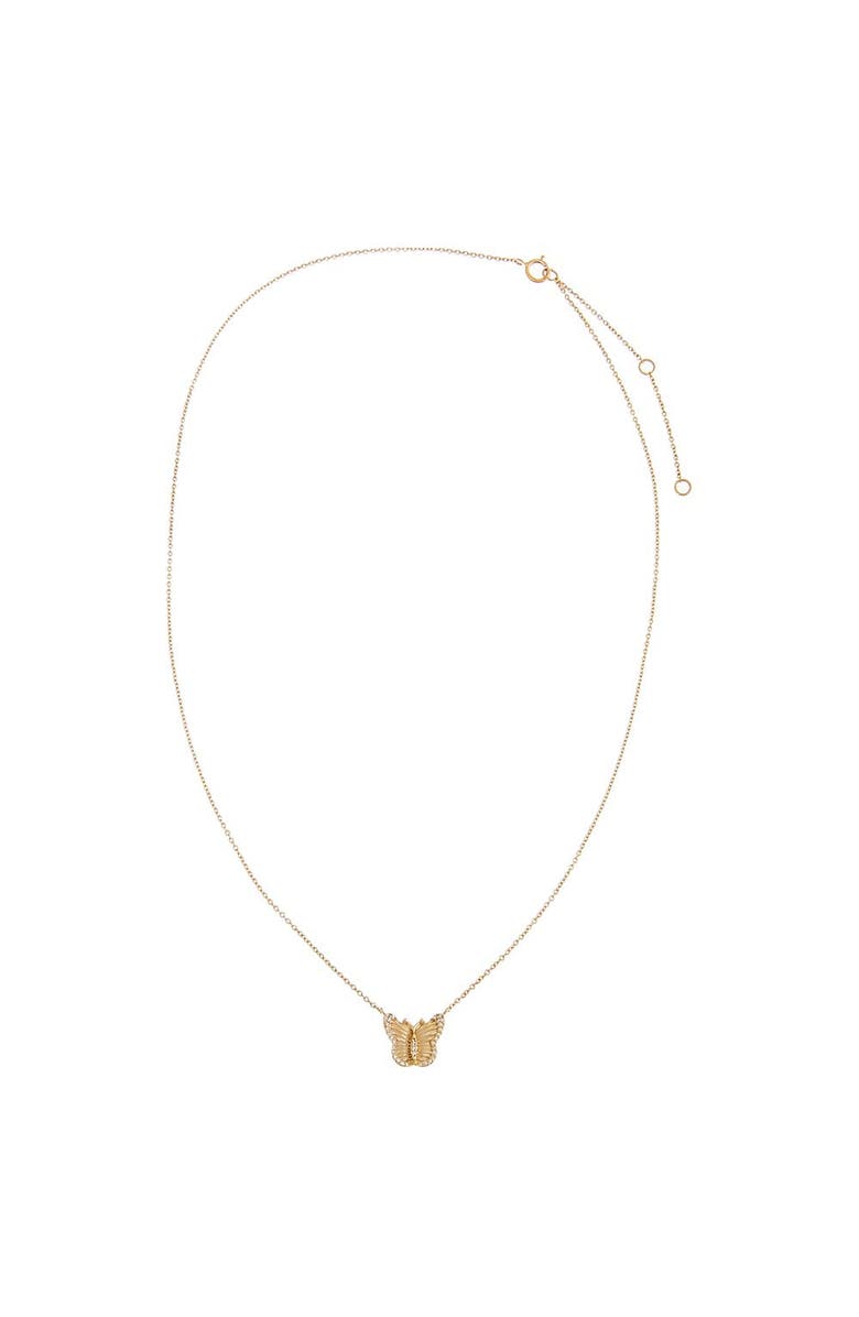BY ADINA EDEN Diamond Pave Ridged Butterfly Pendant Necklace 14K, Alternate, color,
