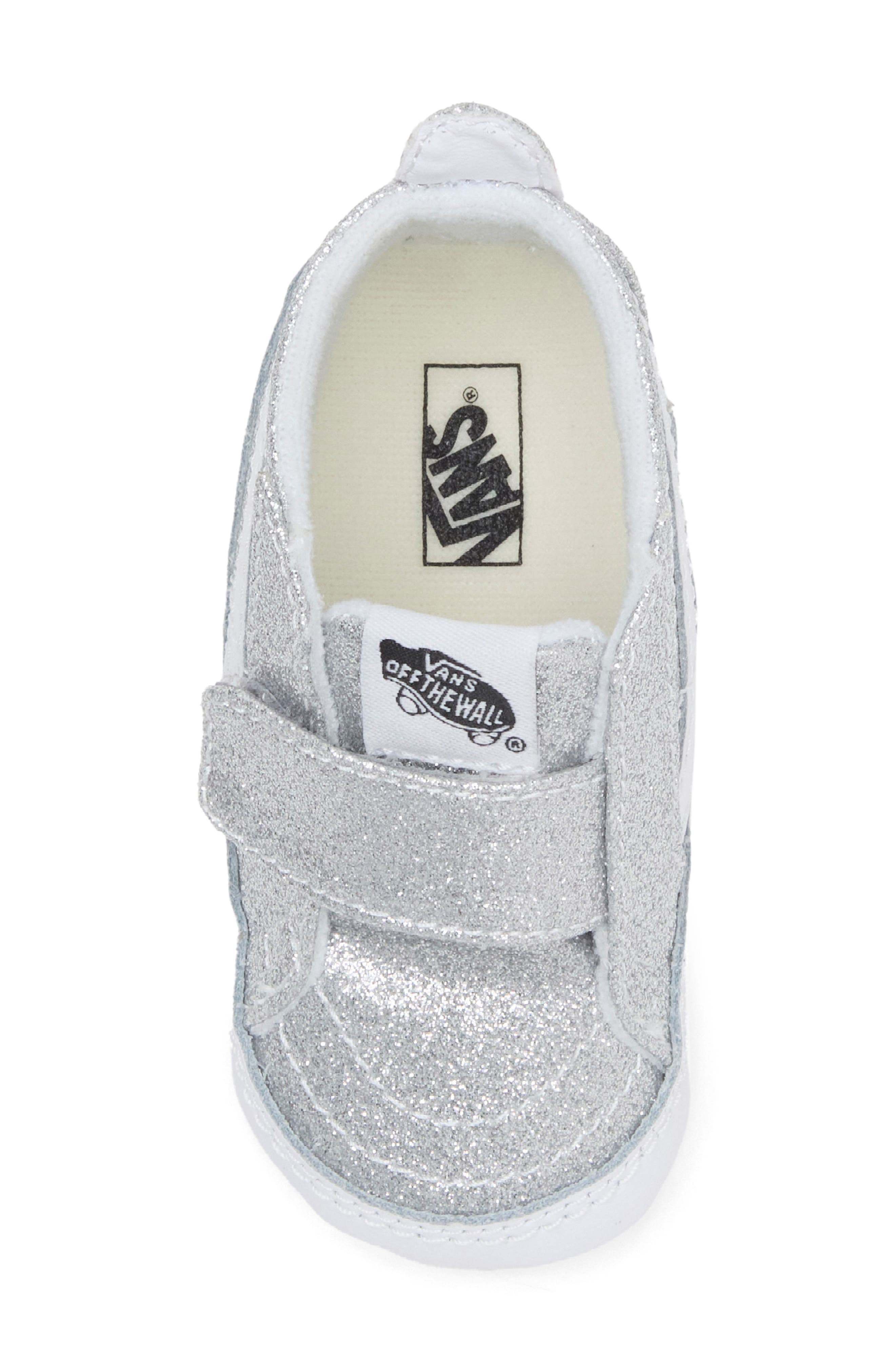Sk8-Hi Crib Sneaker, Alternate, color, SILVER
